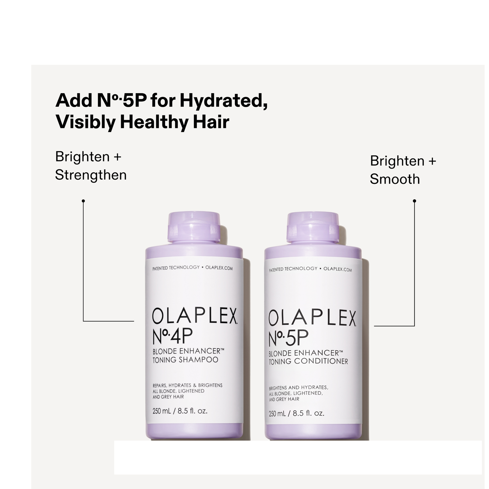 Olaplex Blonde Enhancer Toning Shampoo & Conditioner Set No.4P, No.5p 8.5oz / 250ml